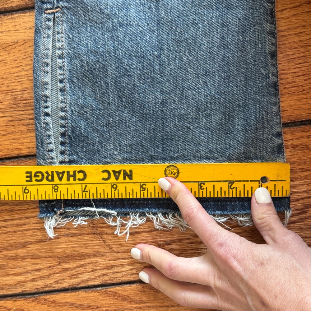 DAZE Women Sz 26 Bootcut Flare Raw Hem Sids Slit Tough Love Jeans Organic Cotton - Picture 12 of 13